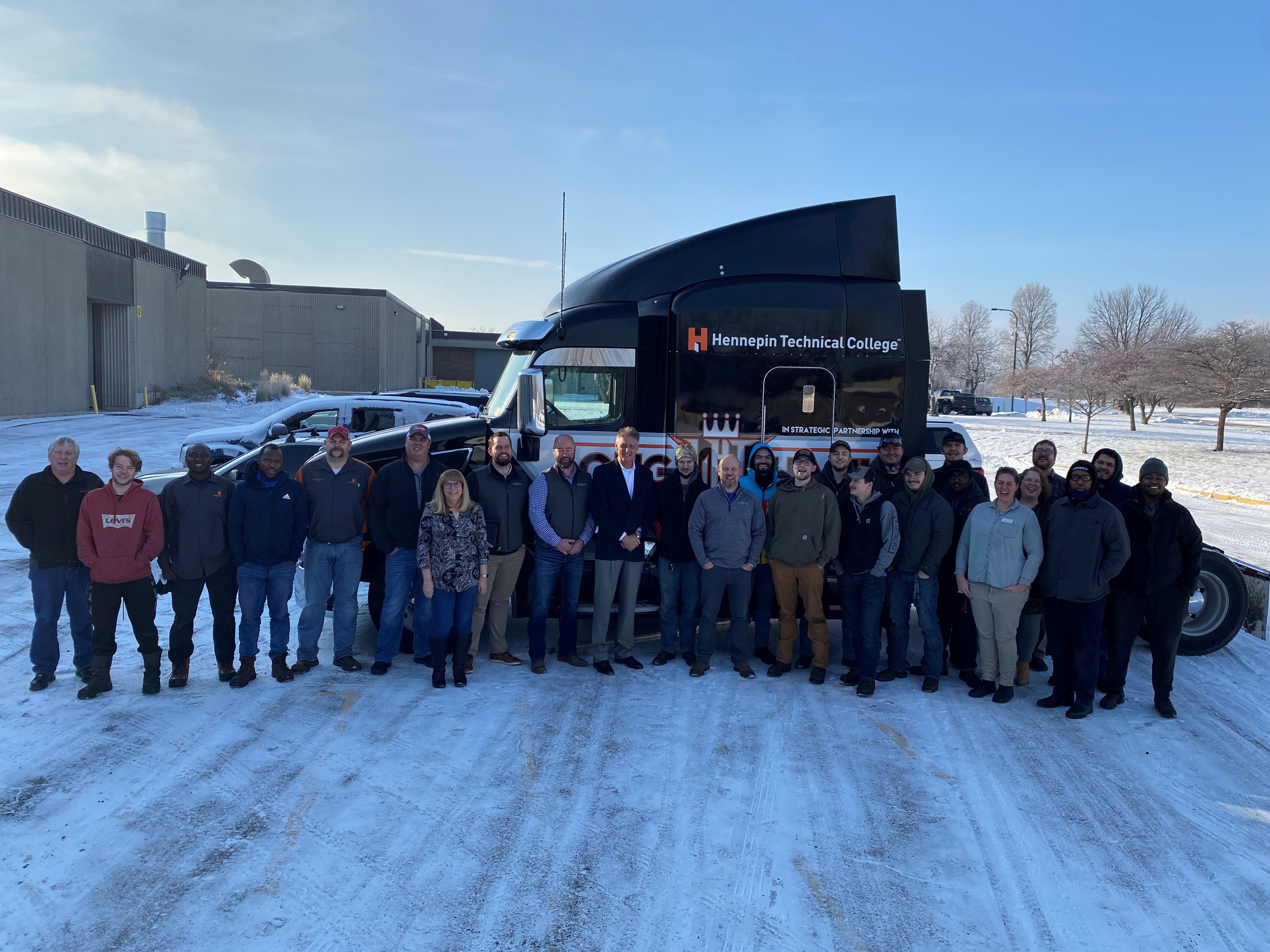 Donated 2017 Peterbuilt Truck with students and faculty